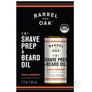 Barrel & Oak 2 in 1 Shave Prep & Beard Oil - Cedar and Bergamot Hot