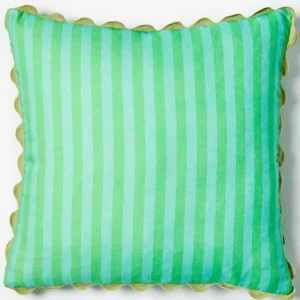 Bonnie & Neil Thin Stripe Jade Cushion Outlet