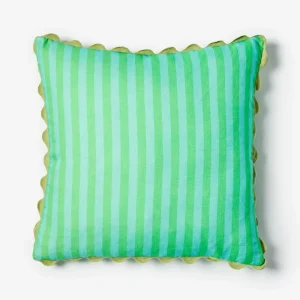 Bonnie & Neil Thin Stripe Jade Cushion Outlet