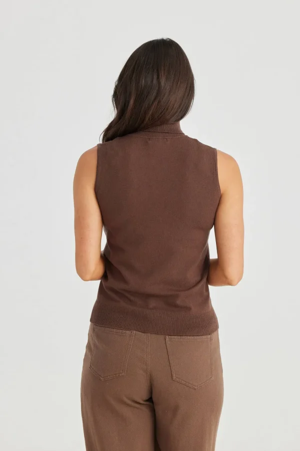 Brave & True Skye Knit Top - Cocao Sale
