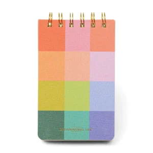 Designworks Ink Twin Wire Notepad - Rainbow Check Hot