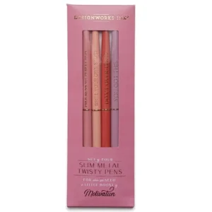 Designworks Ink TWISTY SLIM METAL PEN SET - SET OF 4 - Motivation Hot