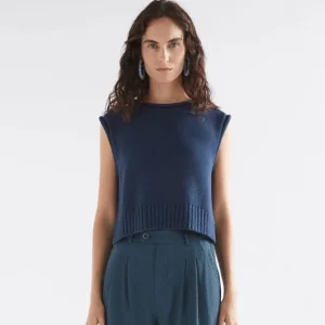 ELK Lunel Knit Vest - Deep Sea Blue Outlet