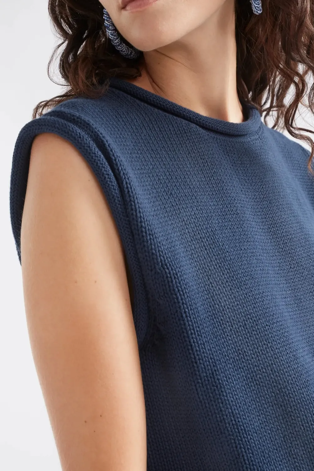 elk_lunel_knit_vest__deep_3.webp ELK Lunel Knit Vest - Deep Sea Blue Outlet