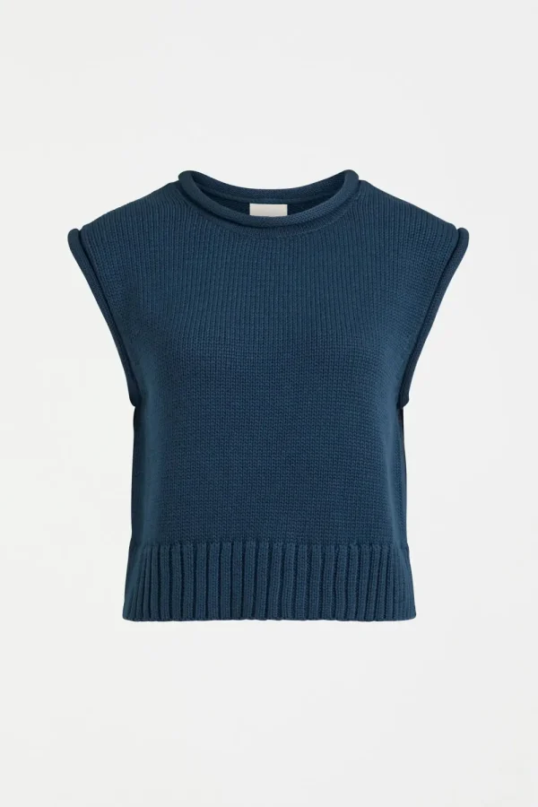ELK Lunel Knit Vest - Deep Sea Blue Outlet