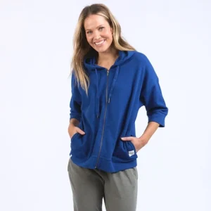 ELM BEACHY ZIP HOODIE - China Blue Hot