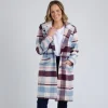 ELM Blanche Check Coat - Blue Fashion