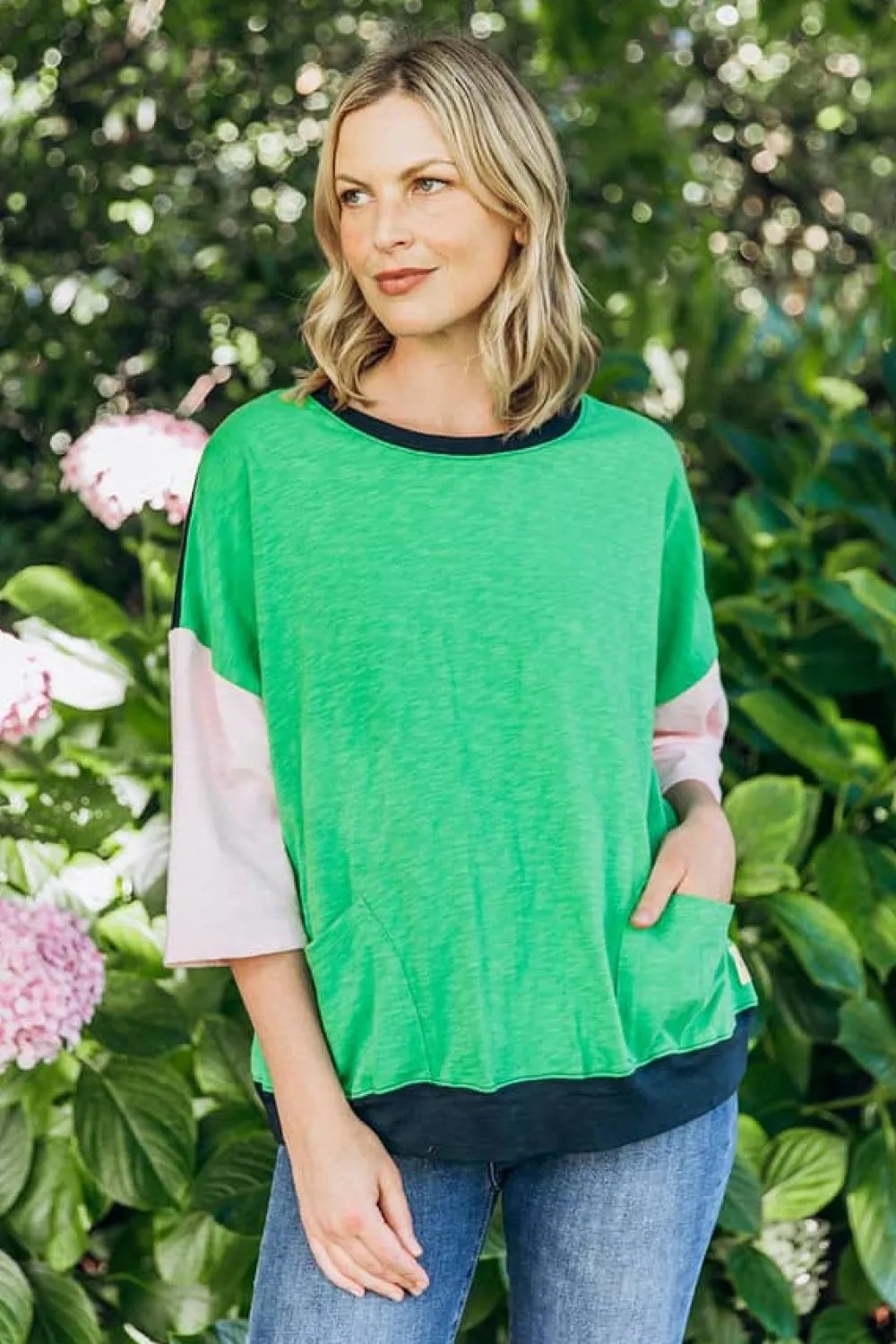 elm_maize_colour_block_sw_1.webp ELM MAIZE COLOUR BLOCK SWEAT Sale