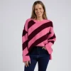 ELM Sage Diagonal Stripe Knit Discount