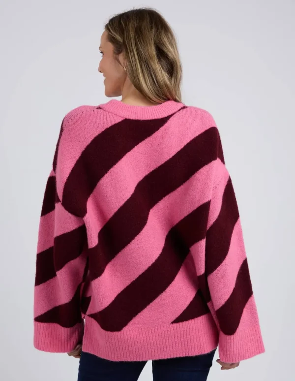 ELM Sage Diagonal Stripe Knit Discount