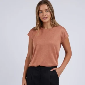 Foxwood Alma Metallic Knit - Clay Sale