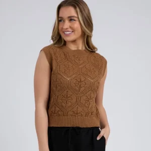 Foxwood Luna Knit Vest - Toasted Coconut Online