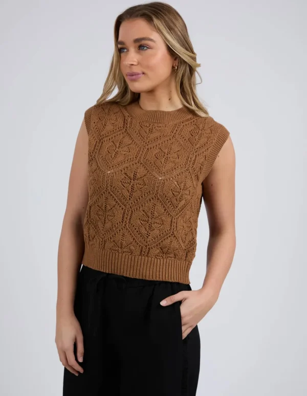 Foxwood Luna Knit Vest - Toasted Coconut Online