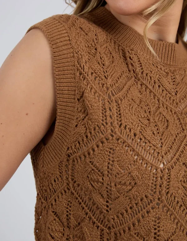 Foxwood Luna Knit Vest - Toasted Coconut Online