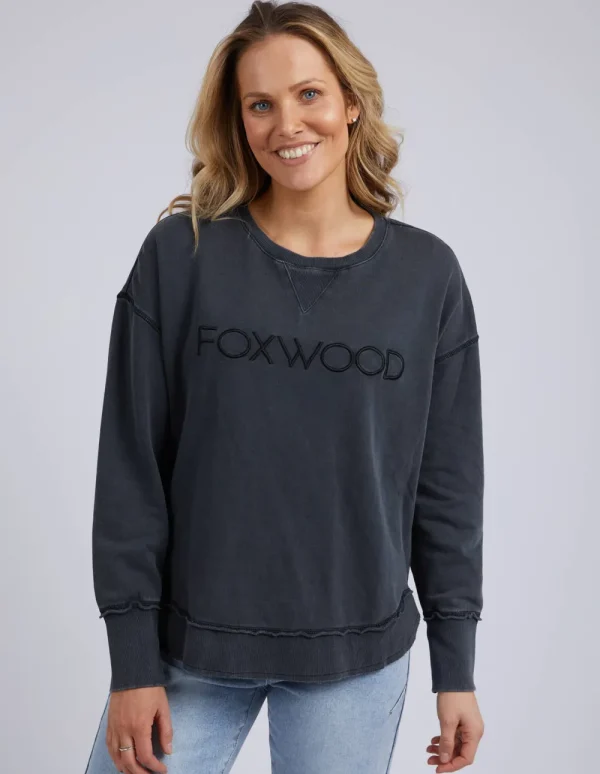 Foxwood Simplified Crew - Washed Black Sale