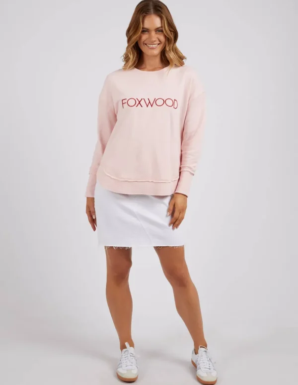 Foxwood Simplified Metallic Crew- Pink Fashion