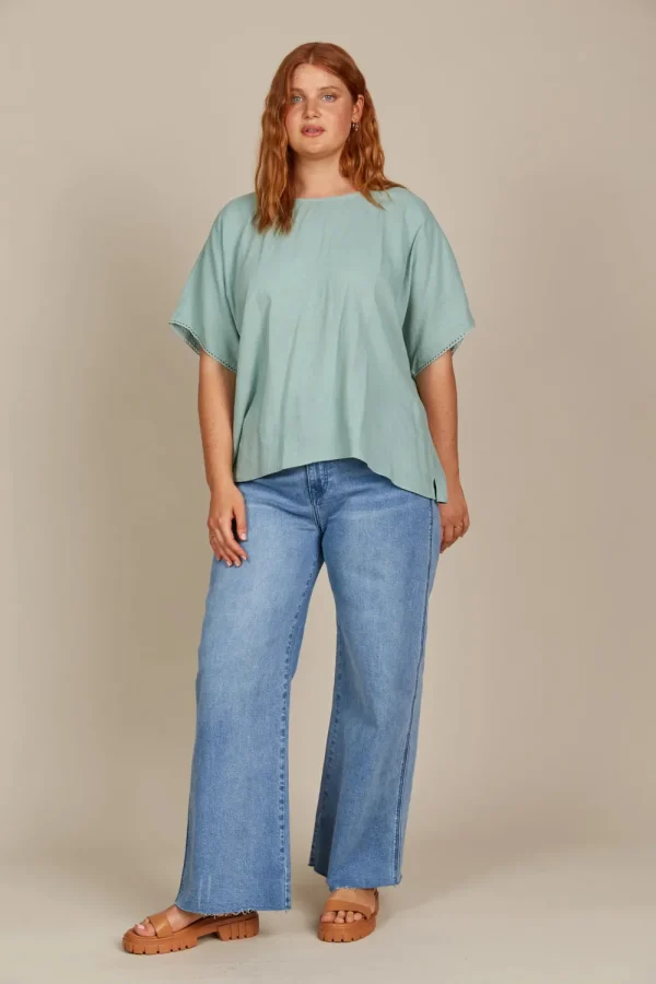 Isle Of Mine Amelie Relaxed Top - Seafoam Clearance