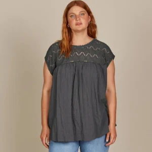 Isle Of Mine Fleur Relaxed Top - Graphite Discount