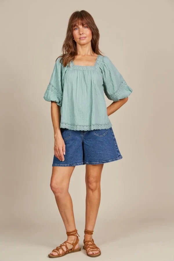 Isle Of Mine Fleur Top - Seafoam Sale