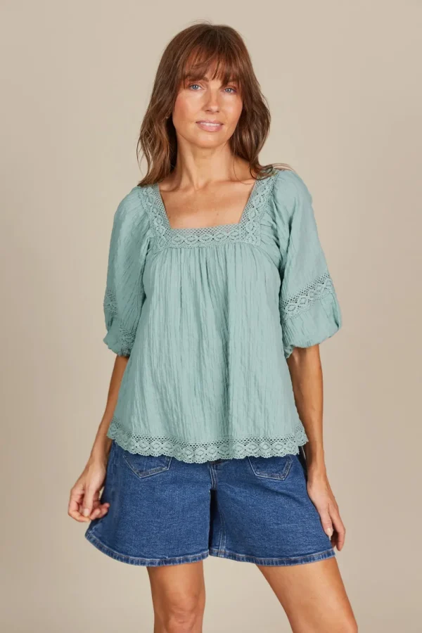 Isle Of Mine Fleur Top - Seafoam Sale