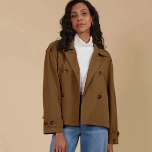 Isle Of Mine Freya Crop Trench - Toffee Online