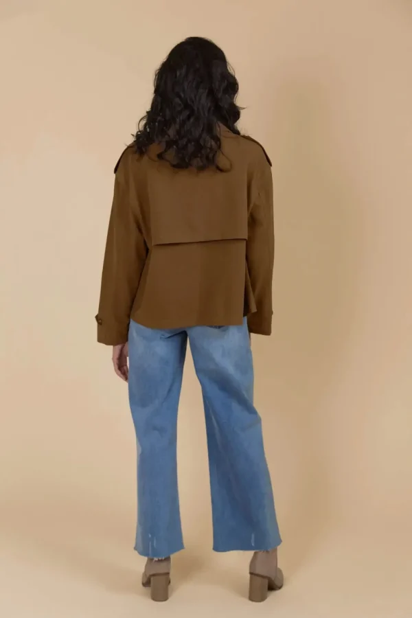 Isle Of Mine Freya Crop Trench - Toffee Online