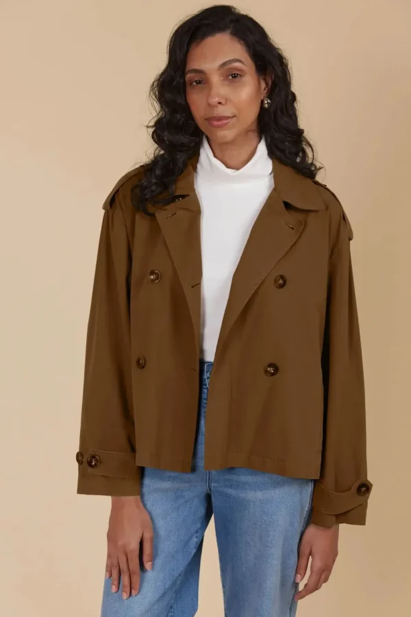 Isle Of Mine Freya Crop Trench - Toffee Online