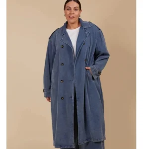 Isle Of Mine Freya Trench Coat -Denim Hot