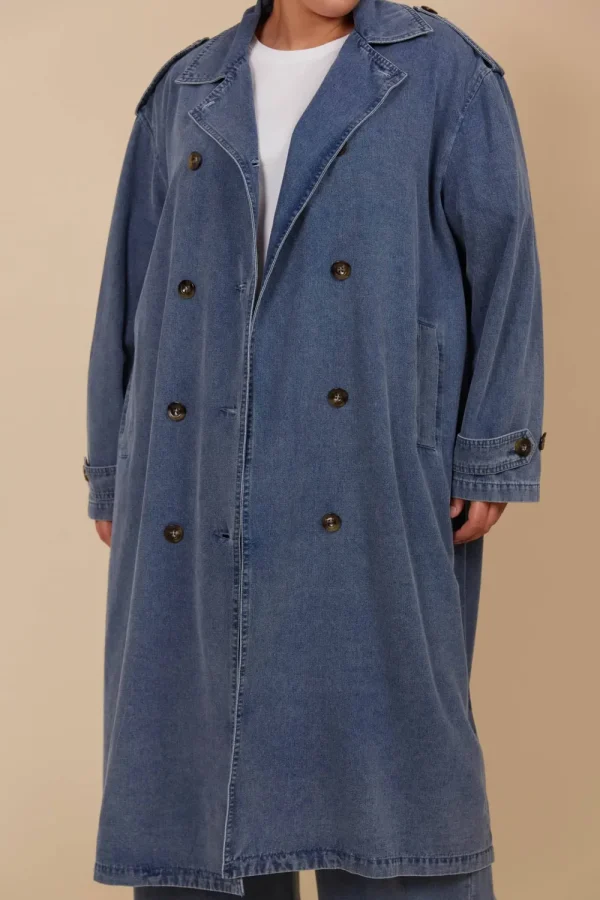 Isle Of Mine Freya Trench Coat -Denim Hot