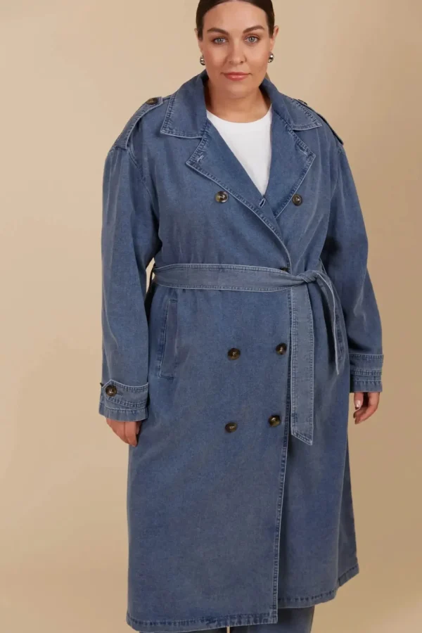 Isle Of Mine Freya Trench Coat -Denim Hot