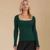 Isle Of Mine Juno Square Neck Top - PIne Hot