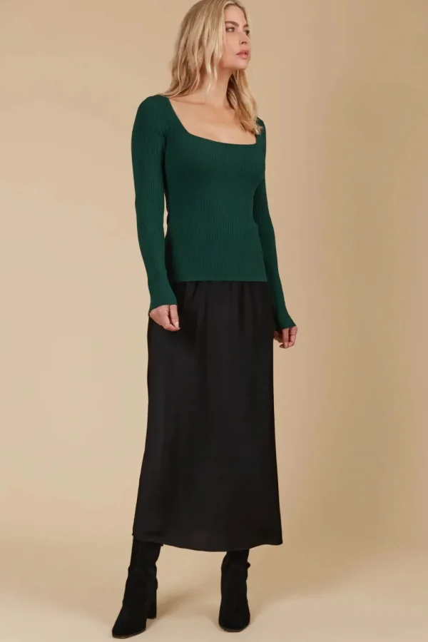 Isle Of Mine Juno Square Neck Top - PIne Hot