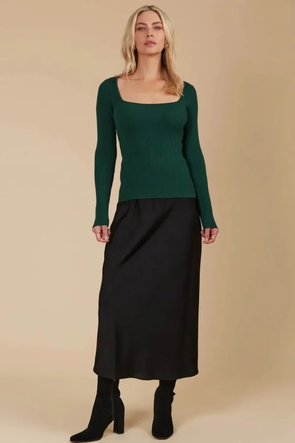 Isle Of Mine Juno Square Neck Top - PIne Hot