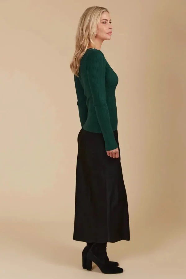 Isle Of Mine Juno Square Neck Top - PIne Hot