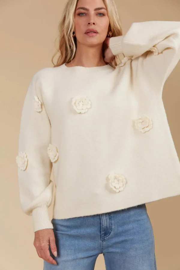 Isle Of Mine Miru Flower Jumper- Canvas Fashion