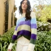 Isle Of Mine Pallas Stripe Jumper - Violet Clearance