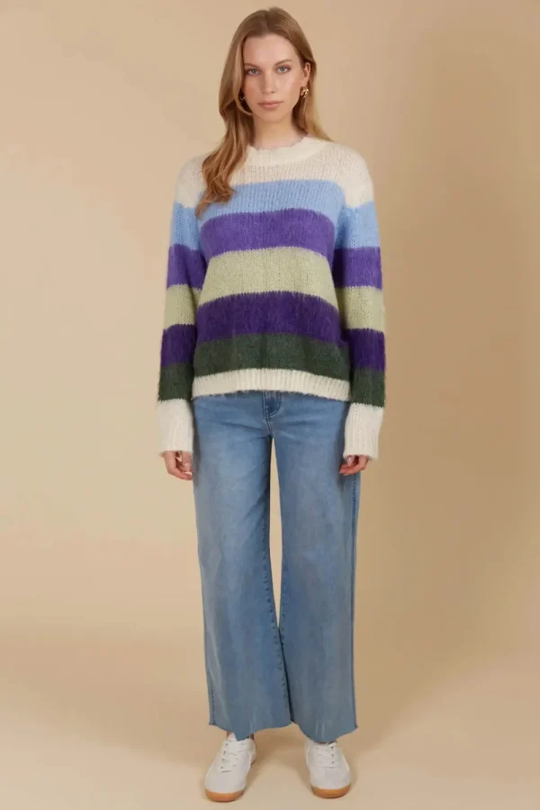 Isle Of Mine Pallas Stripe Jumper - Violet Clearance
