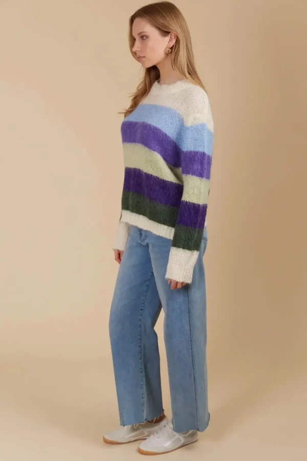 Isle Of Mine Pallas Stripe Jumper - Violet Clearance