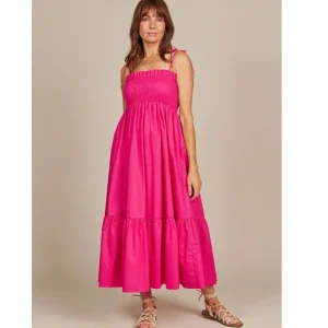 Isle Of Mine Remi Shirred Maxi - Raspberry Outlet