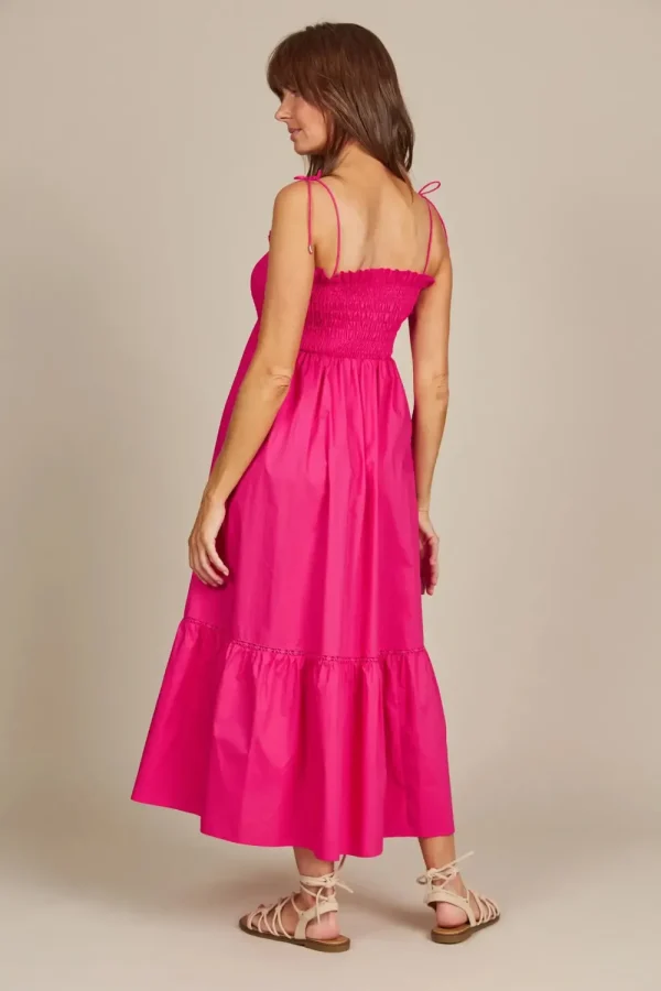 Isle Of Mine Remi Shirred Maxi - Raspberry Outlet