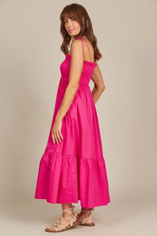 Isle Of Mine Remi Shirred Maxi - Raspberry Outlet