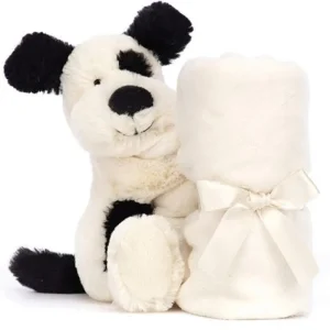 Jellycat Bashful Black & Cream Puppy Soother Fashion