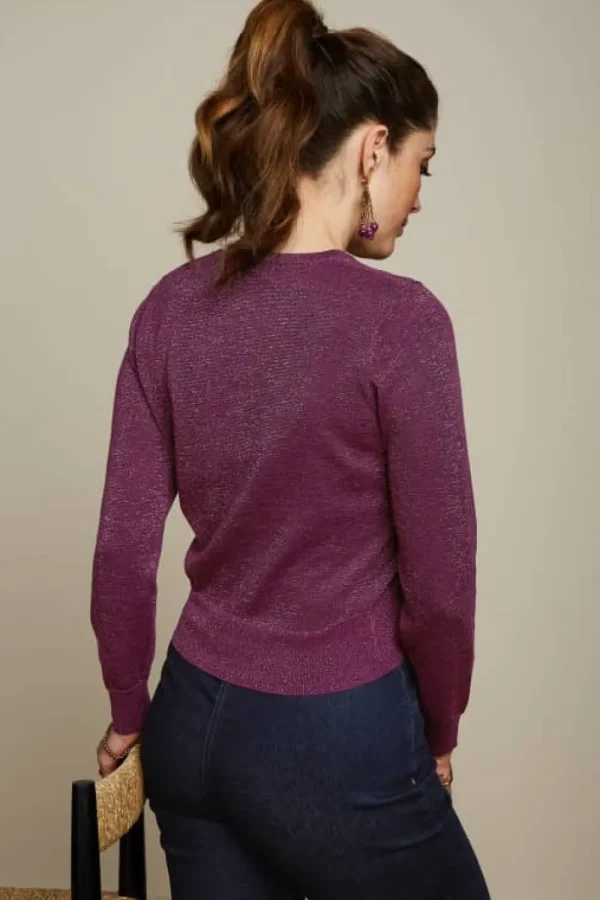 King Louie - Cardi Roundneck Lapis -Purple Online