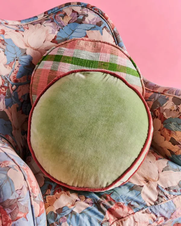 Kip & Co Minted Velvet Pea Cushion Fashion