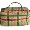 Kip & Co Pistachio Tartan Quilted Cotton Toiletry Case Fashion