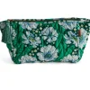 Kip & Co Tumbling Flowers Green Velvet Toiletry Bag Fashion