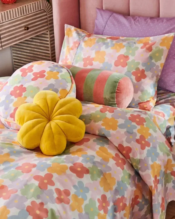 Kip & Co Velvet Pea Cushion -Paper Daisy New