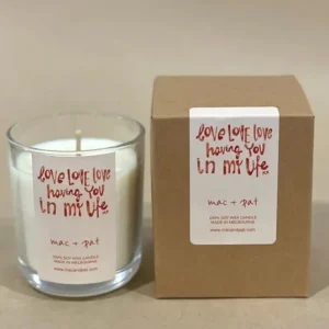 Mac & Pat Quote Candle - Love Love Love Sale