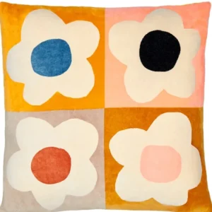 Rachel Castle Floral Block Velvet Cushion Sale