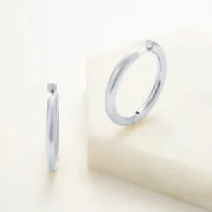 Zafino Kendall Brushed Hoops Silver Discount